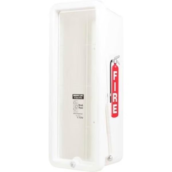 Cato Chief Plastic Fire Extinguisher Cabinet, Fits 10 Lbs. Extinguisher, White, Cato, Mfr#: 11001-H